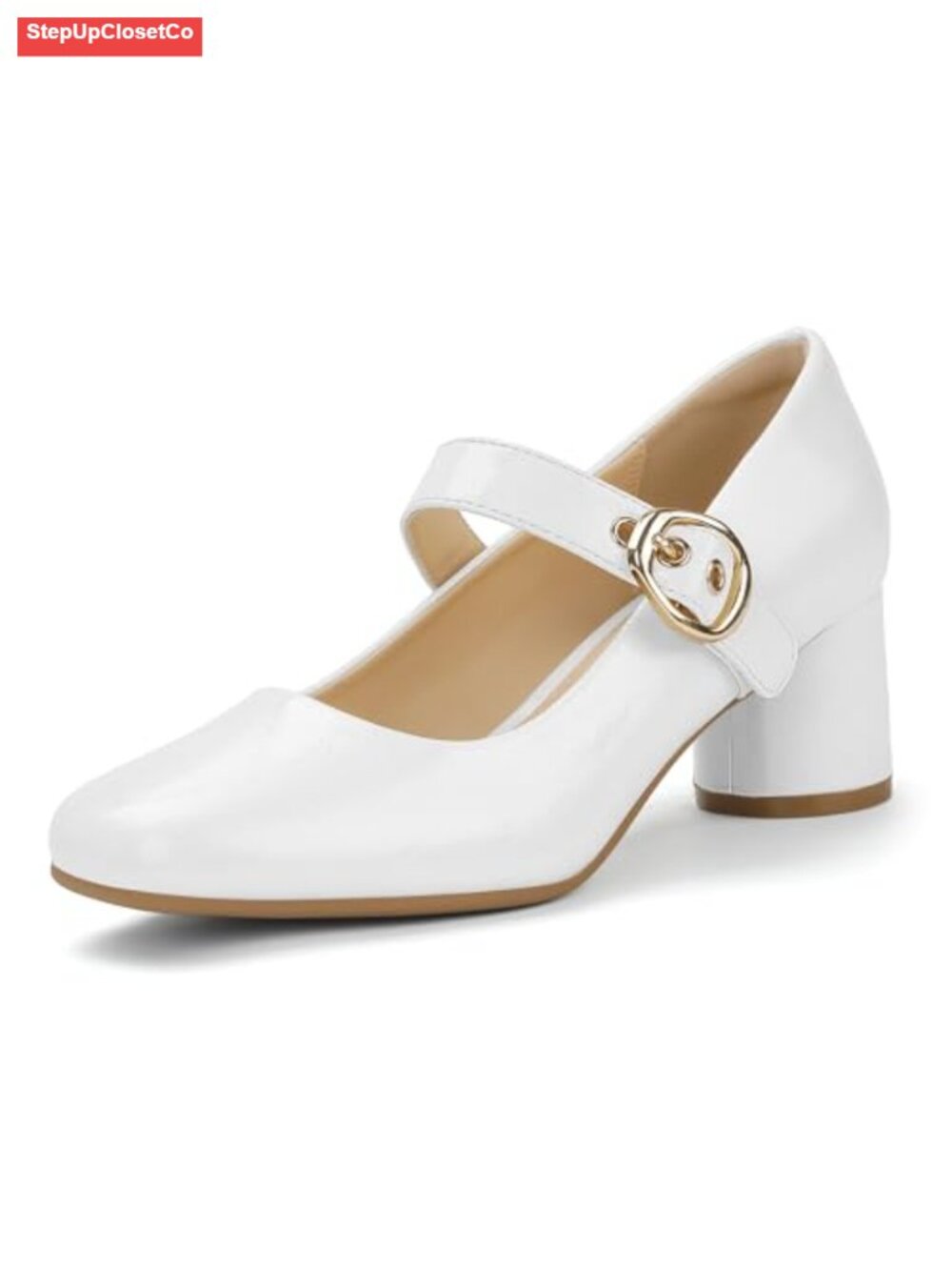 Mary Jane Pumps Women's Closed Toe Chunky Block Heels Square Toe Dress Shoes